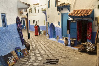 : Chefchaouen, Morocco. 24 Eylül 2017. Medine: Chefchaouen, Morocco mavi kasabasında.