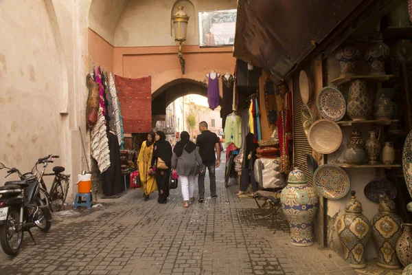 Marrakesz Maroko Września 2017 Starożytny Rynek Medina Marrakesz Maroko — Zdjęcie stockowe