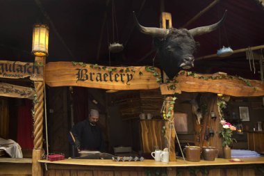 Esslingen Am Neckar. Almanya. 03 Aralık 2017. Noel pazarı.