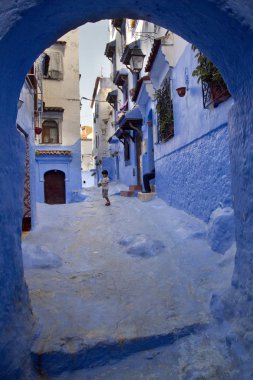 : Chefchaouen, Morocco. 24 Eylül 2017. Medine: Chefchaouen, Morocco mavi kasabasında.