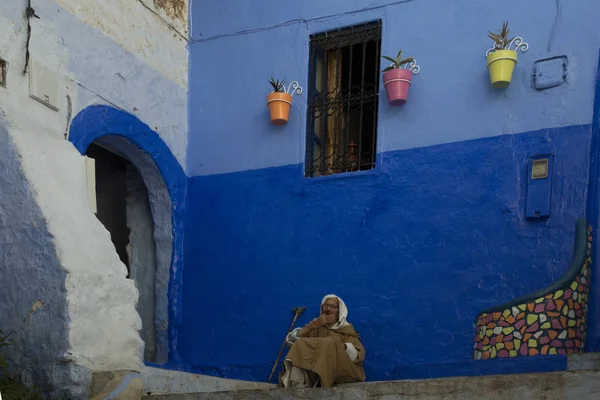 Chefchaouen Marocko September 2017 Medina Den Blå Staden Chefchaouen Marocko — Stockfoto