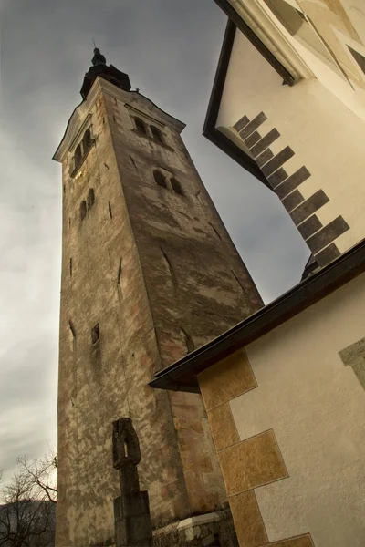 Slowenien Dezember 2018 Marienkirche See Ausgeblutet Slowenien — Stockfoto