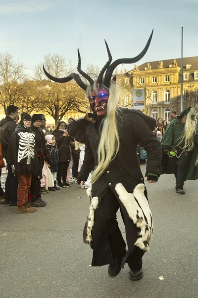 Stuttgart Germania Febbraio 2018 Sfilata Carnevale Centro Città — Foto Stock