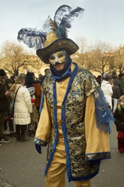 Stuttgart, Almanya, 13 Şubat 2018. Şehir merkezinde karnaval geçit töreni.