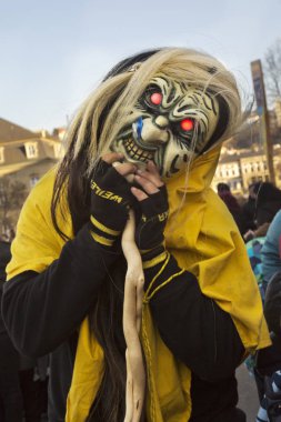 Stuttgart, Almanya, 13 Şubat 2018. Şehir merkezinde karnaval geçit töreni.