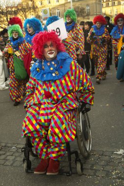 Stuttgart, Almanya, 09 Şubat 2018. Şehir merkezinde karnaval geçit töreni.