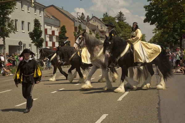 Ludwigsburg Deutschland Juni 2018 Pferdemarkt Trachtenumzug Der Innenstadt Ludwigsburg — Stockfoto