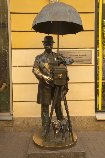Saint Petersburg Russland Mai 2018 Statue Eines Fotografen Neben Dem — Stockfoto