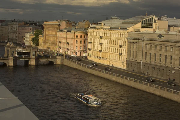 Saint Petersburg Russia Julho 2018 Vista Telhado Ponte Lomonosov Rio — Fotografia de Stock