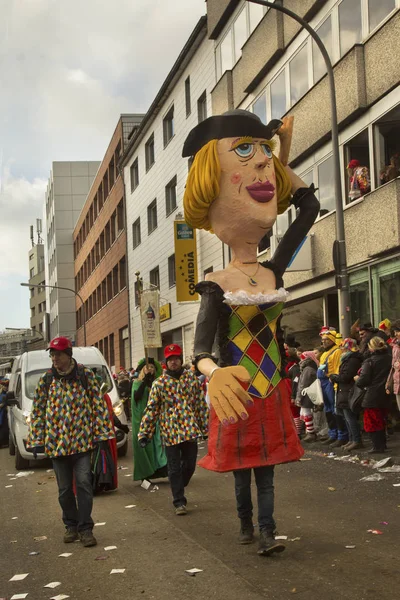 Colore Germania Febbraio 2018 Tradizionale Sfilata Maschere Carnevale — Foto Stock