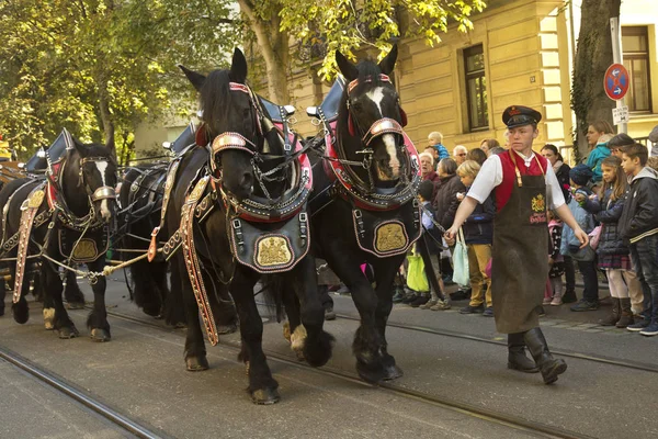 Stuttgart Deutschland September 2018 Volksfest Stuttgart Der Marsch Durch Die — Stockfoto