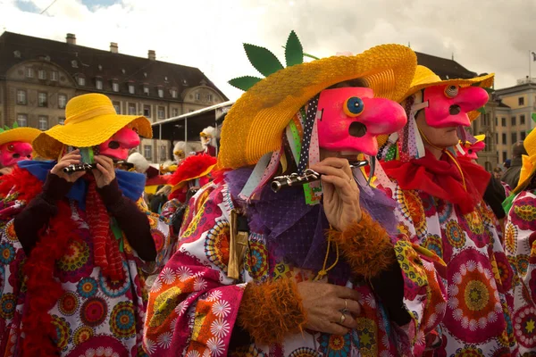 Basel Svizzera Marzo 2019 Tradizionale Sfilata Maschere Carnevale Basilea Svizzera — Foto Stock