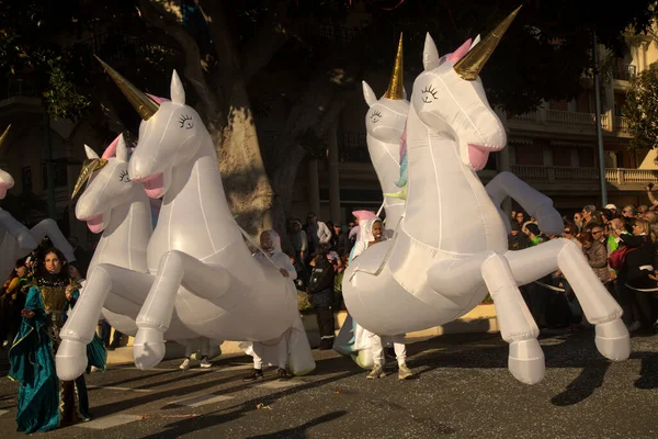 Menton Frankreich Februar 2019 Der Traditionelle Karnevalsumzug Auf Dem Zitronenfest — Stockfoto