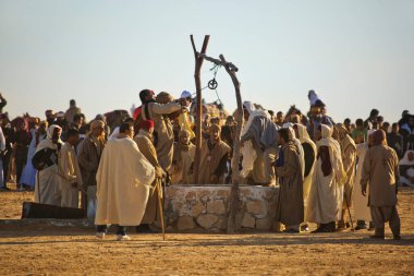 DOUZ, TUNISIA. 23 Aralık 2018 'de. Douz, Tunus 'ta Sahra Festivali.