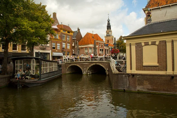 Alkmaar Terra Paesi Bassi Agosto 2019 Canal Nel Centro Alkmaar — Foto Stock