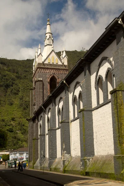 Banos Ecuador Junio 2019 Iglesia Virgen Del Agua Santa Nuestra — Foto de Stock