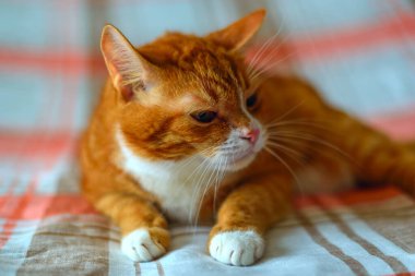 Zencefilli kedi portresine bak