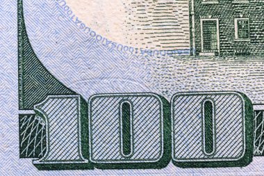 Bir banknotun bir parçası 100 Amerikan doları.