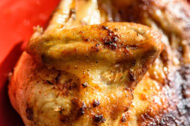 fırında tavuk yakın çekim