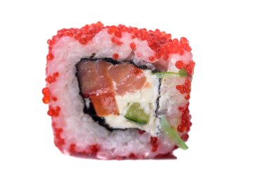 Suşi beyaz arkaplanda izole edildi.