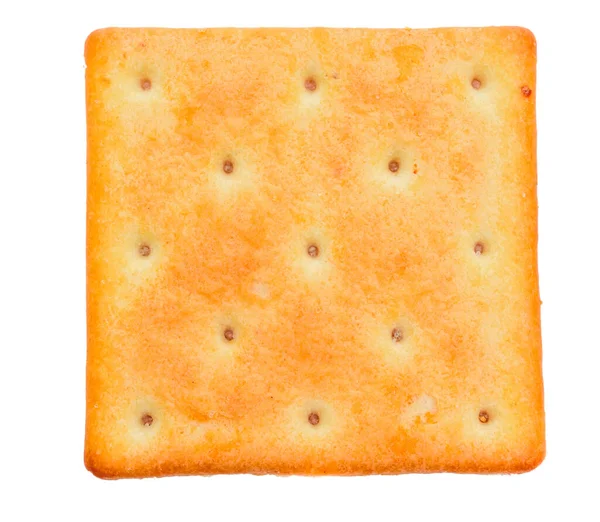 Delizioso Cracker Quadrato Isolato — Foto Stock