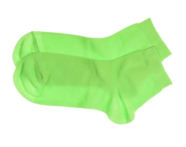 白い背景に隔離された緑の男の靴下 — ストック写真