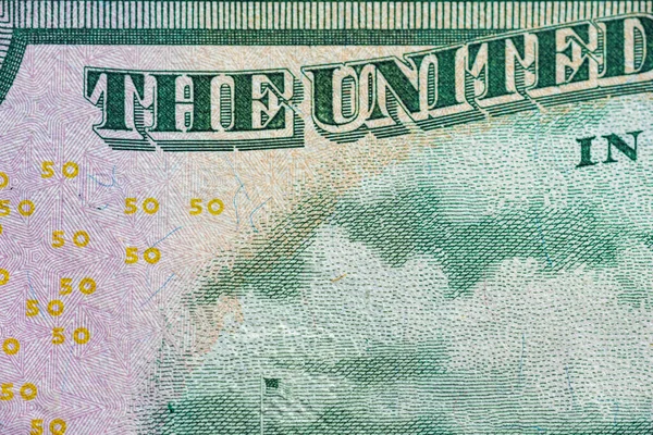 Detailní Pohled Padesátidolarovou Bankovku — Stock fotografie