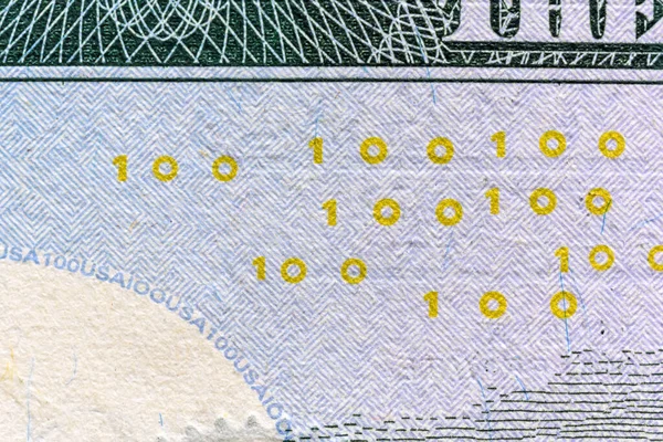 一张一百美元的钞票的碎片 — 图库照片