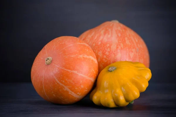 Calabaza Calabacín Patisson Sobre Fondo Oscuro — Foto de Stock