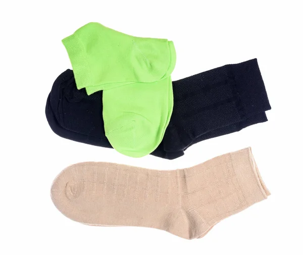 Beyaz Arkaplanda Izole Edilmiş Renkli Erkek Çorapları — Stok fotoğraf