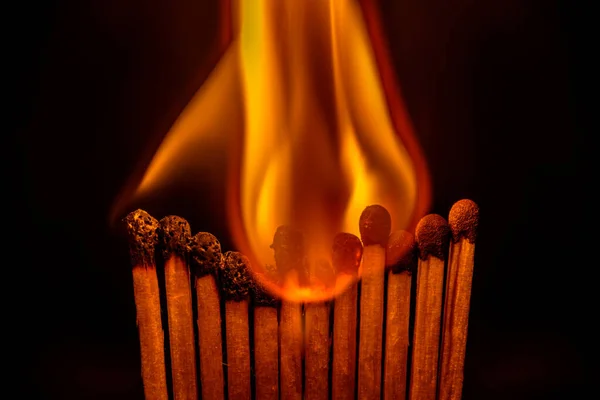 Burning Matches Dark — Stock Photo, Image