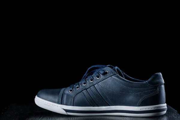 Men Fashion Shoes Black Background — Stock Photo, Image