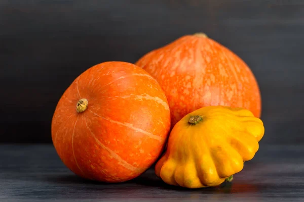 Calabaza Calabacín Patisson Sobre Fondo Oscuro — Foto de Stock