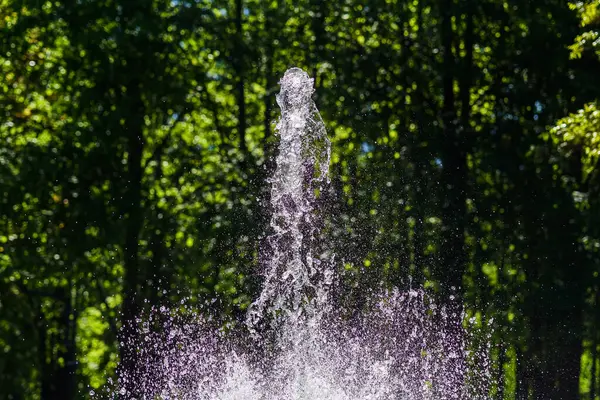 Pulvérisation Une Fontaine Gros Plan — Photo