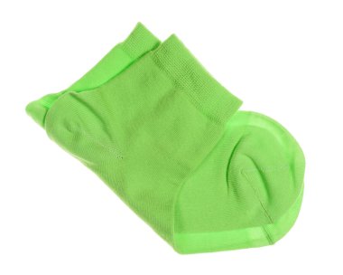 Beyaz arka planda izole edilmiş yeşil erkek çorapları