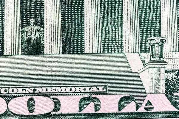 Fragmento Billete Cinco Dólares Americanos — Foto de Stock