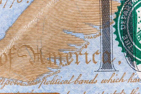 Fragment Einer Banknote Hundert Dollar — Stockfoto