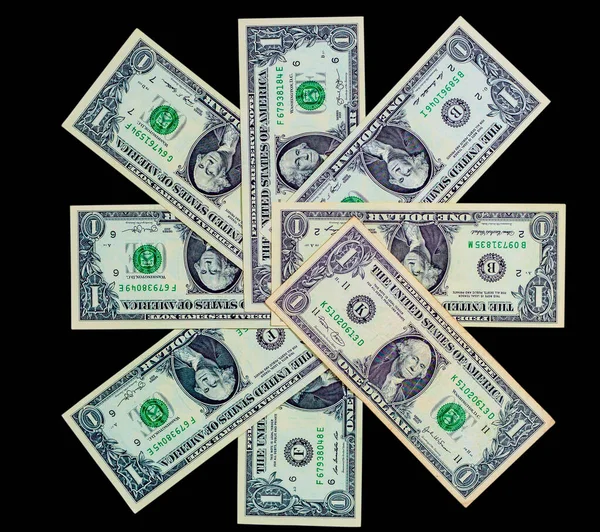 Купа Американських Доларів Банкноти Готівка Однодоларові Купюри Чорному Фоні — стокове фото