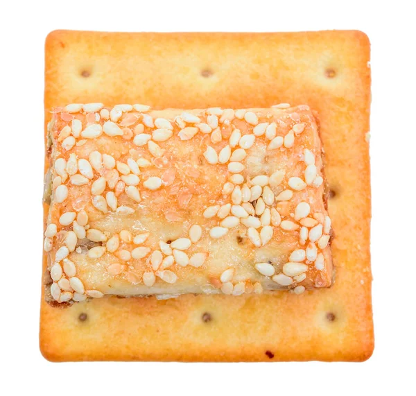 Heerlijke Geïsoleerde Vierkante Cracker — Stockfoto