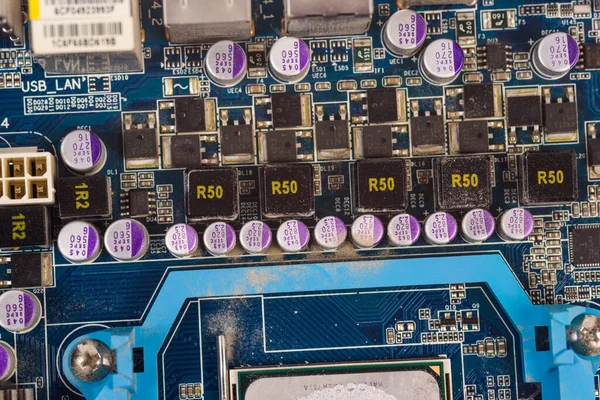 Closeup View Computer Motherboard — Stock Photo, Image