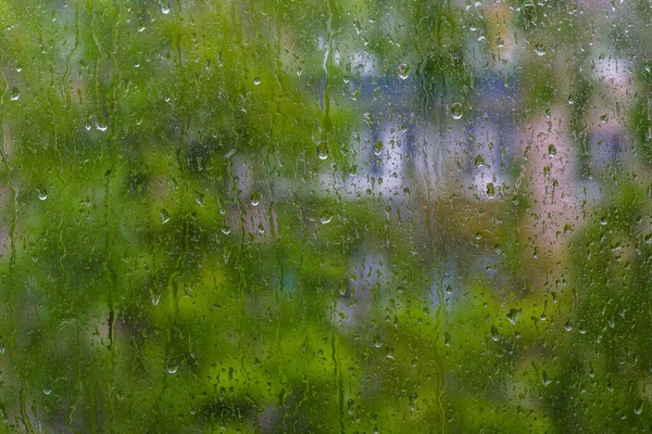 Gotas Vidrio Durante Las Fuertes Lluvias — Foto de Stock