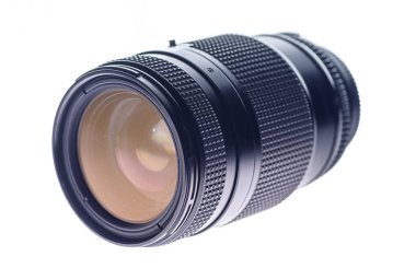 Kamera lensi beyaz arkaplanda izole edildi