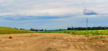 Tarlanın üzerinde gök gürültülü bulutlar