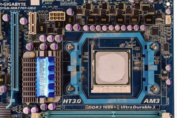 Closeup View Computer Motherboard — Stock Photo, Image