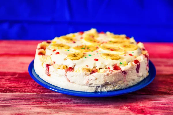 Torta Alla Panna Acida Fatta Casa — Foto Stock