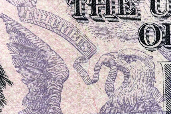 Фрагмент Банкноти Ять Американських Доларів — стокове фото