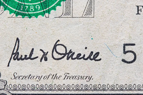 Fragment Bankovky Jeden Americký Dolar Fotografie Detailně — Stock fotografie
