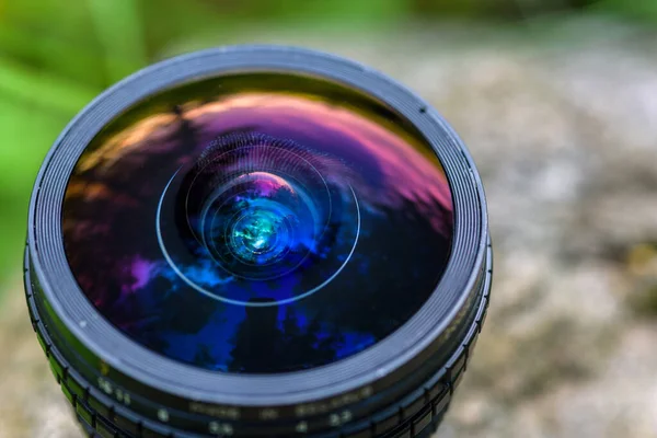 Vingerafdruk Lens Foto Van Dichtbij — Stockfoto