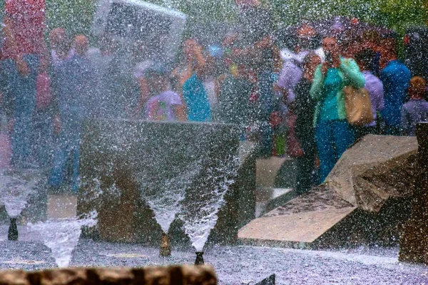 Una Goccia Acqua Una Fontana — Foto Stock