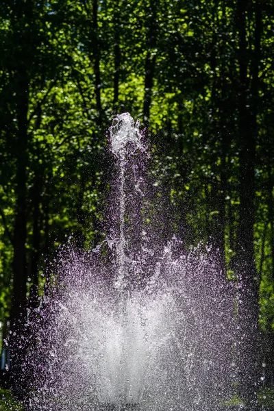 Pulvérisation Une Fontaine Gros Plan — Photo